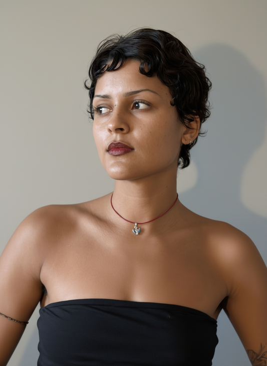 BLUE WINGED AMULET 950 STERLING SILVER NECKLACE - 19jacks