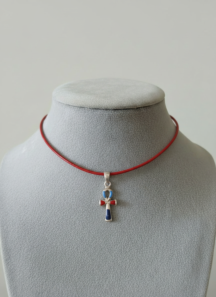 VINTAGE KEY OF LIFE 950 STERLING SILVER NECKLACE - 19jacks