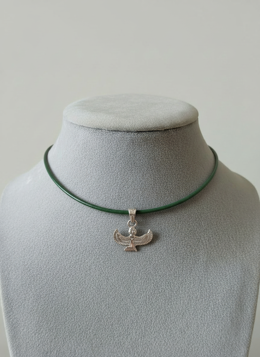 WINGED GODDESS 950 STERLING SILVER NECKLACE - 19jacks